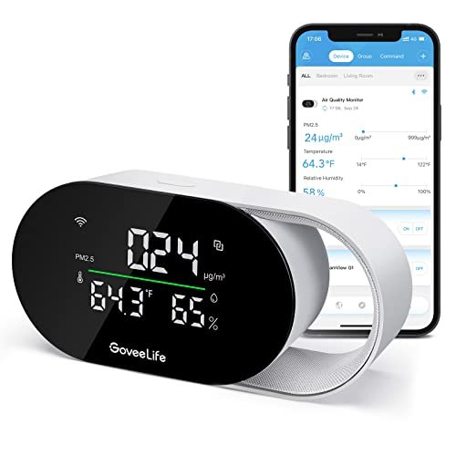GoveeLife Smart Air Quality Monitor with PM2.5, WiFi, Temp &