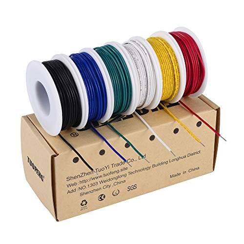 TUOFENG 22 AWG Wire Solid Core Hookup 6 Color Breadboard