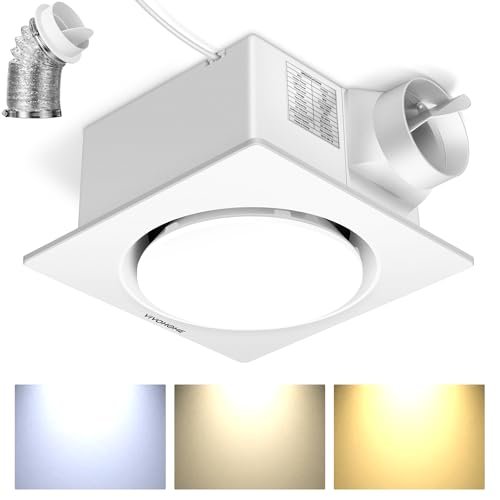 VIVOHOME AutoFlow Bathroom Exhaust Fan, 3CCT Diammable...