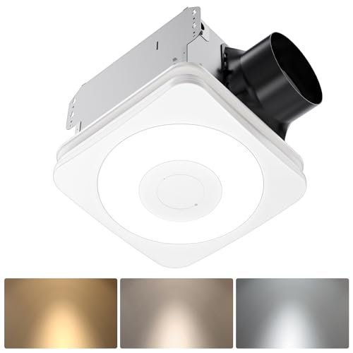 OREiN 3-in-1 Bathroom Exhaust Fan with LED Humidity Sensor.