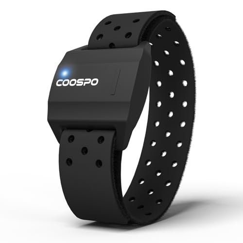 COOSPO Armband Heart Rate Monitor, Bluetooth ANT+ Sensor...
