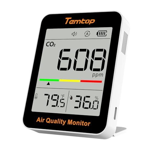 Temtop CO2 Monitor Indoor air Quality Monitor, Temp and...