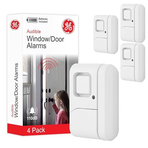 GE Personal Security Window and Door Alarm, Wireless 4-Pack