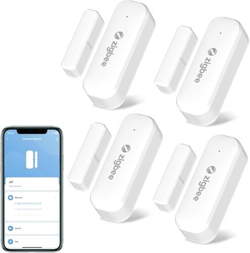 Tuya Zigbee Smart Sensor 4Pack,Mini Smart Door Contact...