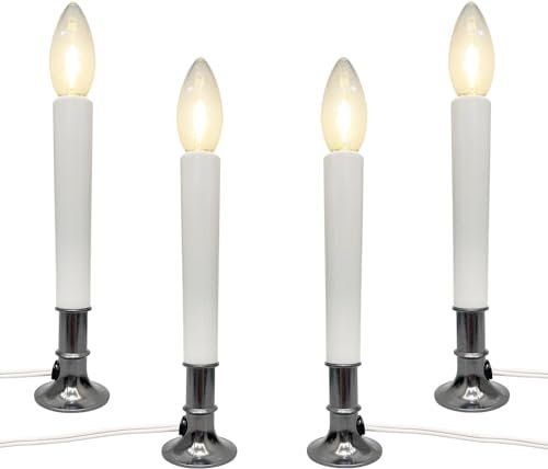 Cbebew 4 Pack Christmas Electric Window Candles, Sensor LED...