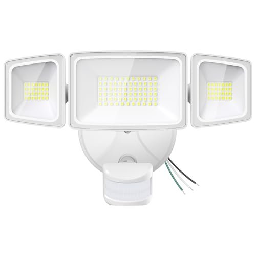 Onforu 65W LED Flood Light Motion Sensor Outdoor Three Head