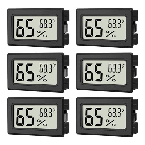 6-Pack Mini Hygrometer Indoor Humidity Meter, Mini Digital...