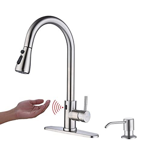 Touchless Kitchen Faucet with Pull Down Sprayer, Brushed...