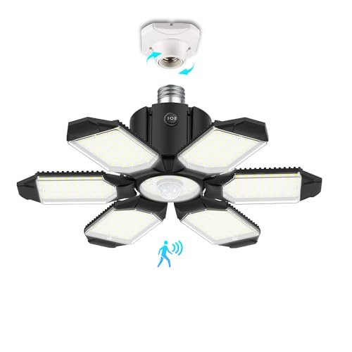 BRAINIAC Motion Sensor Garage Light with 3 Switch Modes