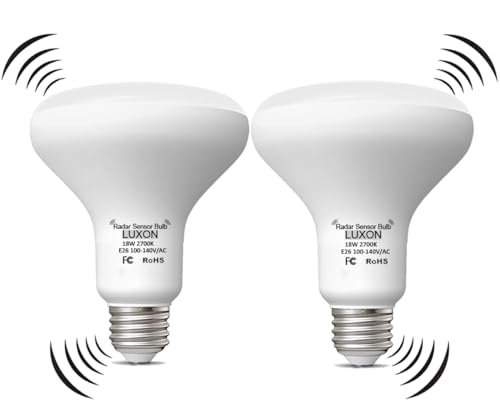 LUXON 18W BR30 Radar Motion Sensor Light Bulb Outdoor