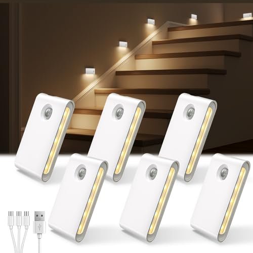 EZVALO 6 Pack Motion Sensor Night Lights, Magnetic...