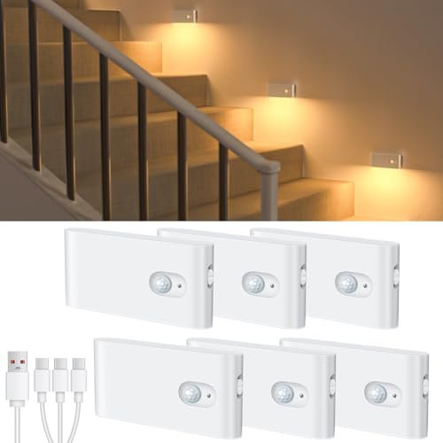 WILLED Motion Sensor Night Light, Rechargeable Stair...