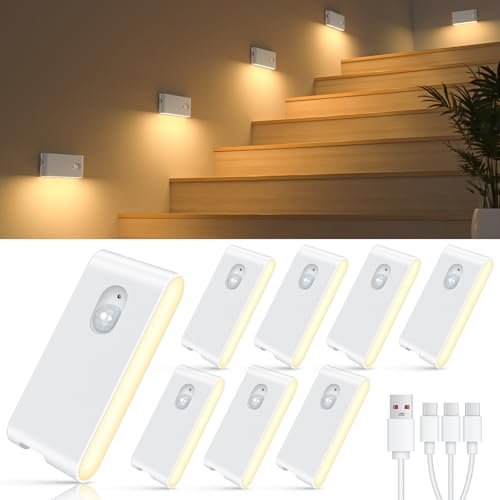 WILLED Rechargeable Night Lights, Warm White Motion Sensor