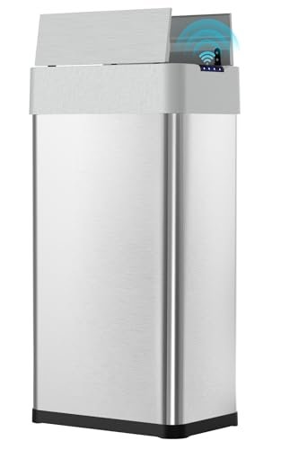 Arlopu 21.1 Gal Automatic Trash Can, 80L Stainless Steel...