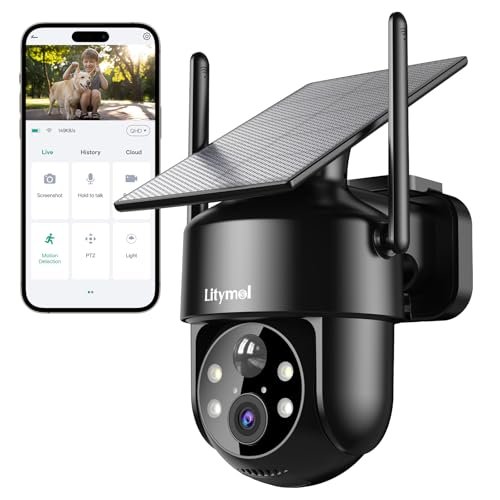 LITYMOL 2K 2.4g WiFi Security Cameras Wireless Outdoor Solar