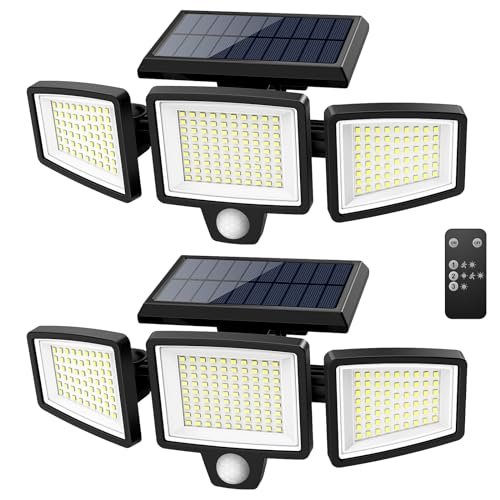 Tuffenough Solar Outdoor Lights 2500LM 210 LED 3 Heads...