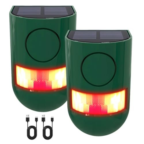 ChunHee Solar Motion Sensor Alarm Outdoor 4 Modes, Strobe...