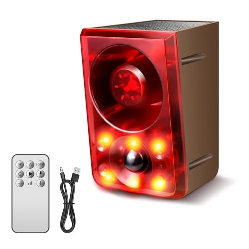 Solar Outdoor Motion Sensor Alarm, Dog Barking&Gunshot Loud...