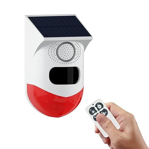 Solar Sound & Strobe Light Alarm with Motion Detector