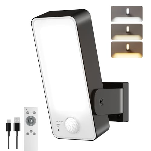 PopoIron Motion Sensor Outdoor Light, 10000mAh Rechargeable...