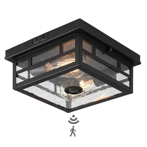 CALOKES Outdoor Flush Mount Motion Sensor Ceiling Light,...