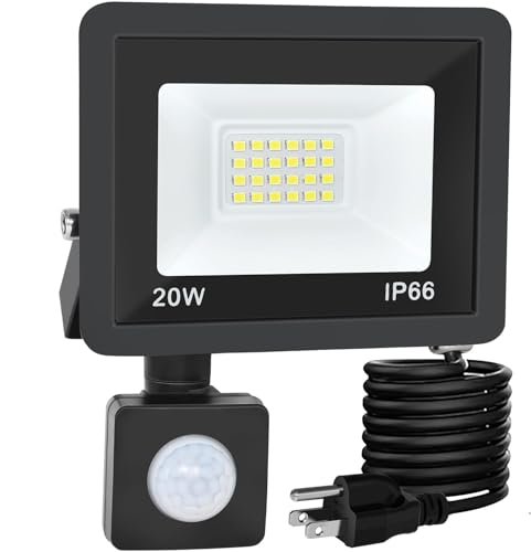RERBIO Motion Sensor Flood Light Outdoor, 20W IP66...