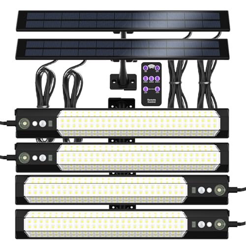Solar sensor lights 2 pack, outdoor high-brightness,...
