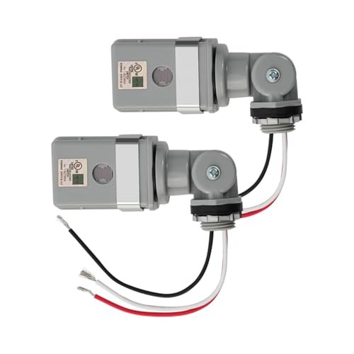 2 Pack Photocell Sensor for Outdoor Lights, Dusk to Dawn