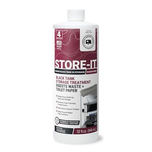 Unique Store-It RV Black Tank Cleaner Liquid for Storage Use