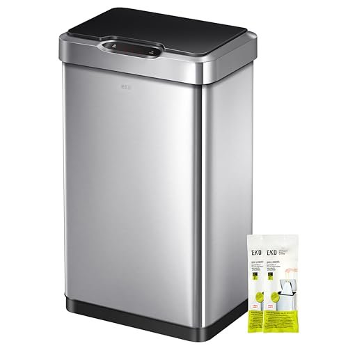 EKO Mirage-T 50 Liter / 13.2 Gallon Stainless Touchless Can