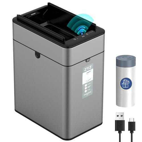 zyz Bedroom Trash Can 5.3 Gallon / Touchless Stainless Steel