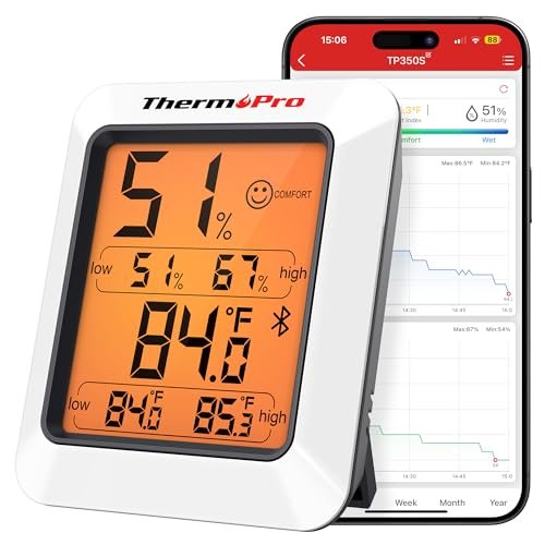 ThermoPro Hygrometer Thermometer for House TP350, Bluetooth...