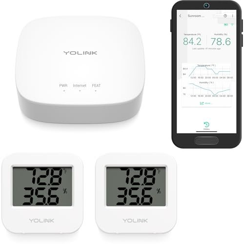 YoLink Smart Temp & Humidity Sensor, LoRa, 2 Pack with