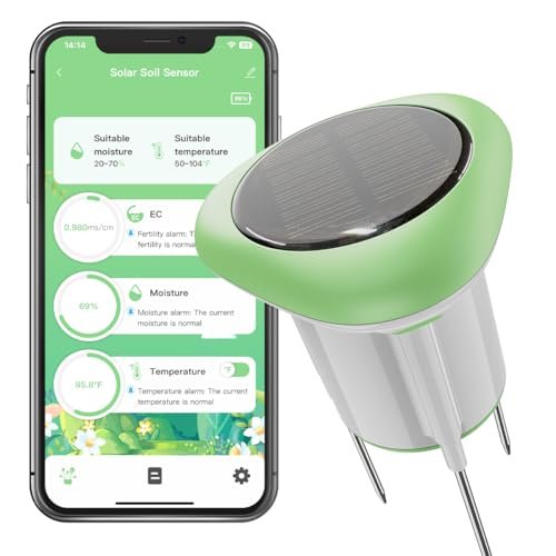 Smart 3-in-1 Soil Moisture/Temperature/Fertility Meter for...
