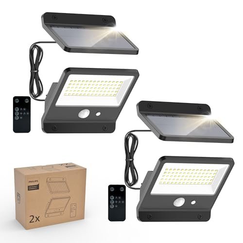 Philips Solar Security Light Outdoor LED 6500K, Motion...