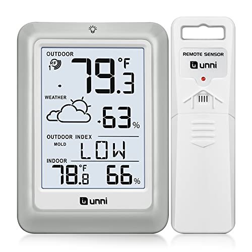 Indoor Outdoor Thermometer Hygrometer Wireless Weather...