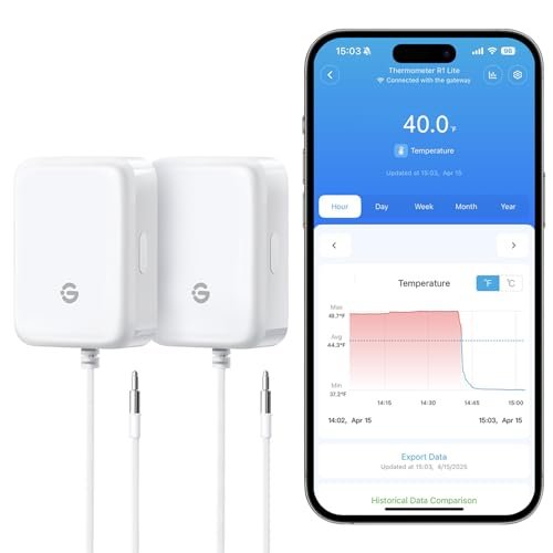 GoveeLife Refrigerator Freezer Thermometer 2 Pack,...