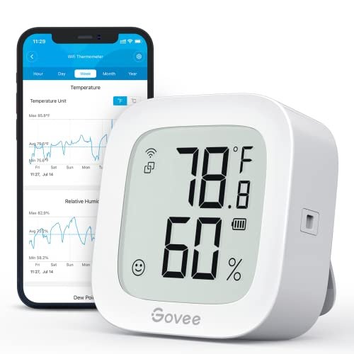 Govee WiFi Thermometer Hygrometer H5103, Indoor Bluetooth...