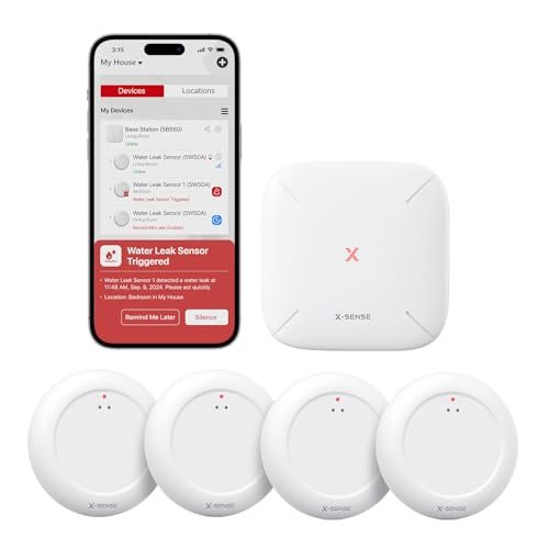X-Sense Wi-Fi Water Leak Detector Kit, Smart Alarm System.