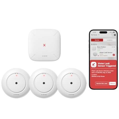 X-Sense Wi-Fi Water Leak Detector, Smart Water Alarm