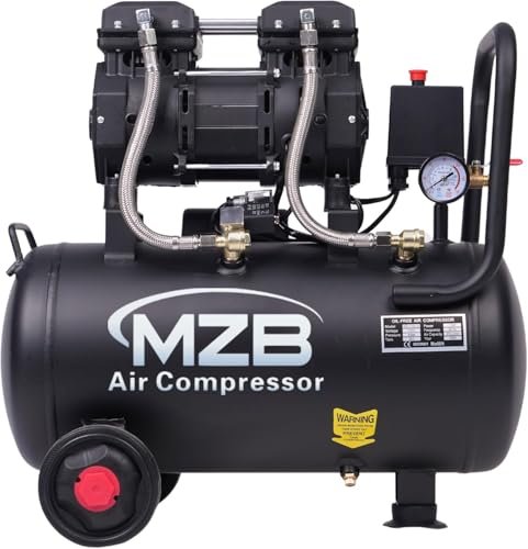 MZB 6.4 Gallon Ultra Quiet Air Compressor, Oil-Free.