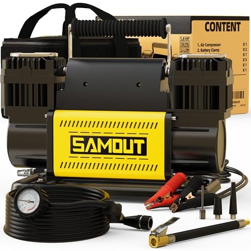 SMAOUT 12V Air Compressor, Offroad Portable Inflator, Max...