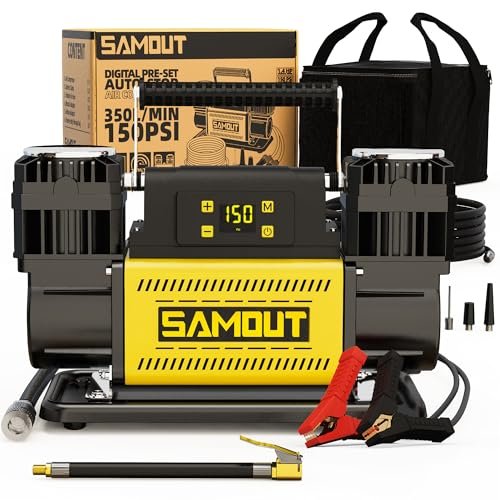 SMAOUT 12V Digital Air Compressor, Offroad Portable...