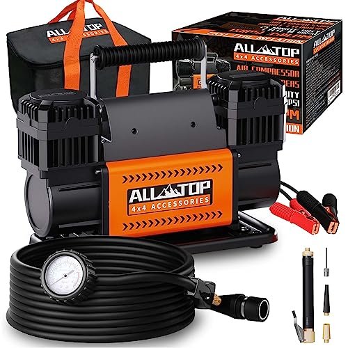 ALL-TOP Air Compressor Kit, Dual Cylinder 12V Portable...