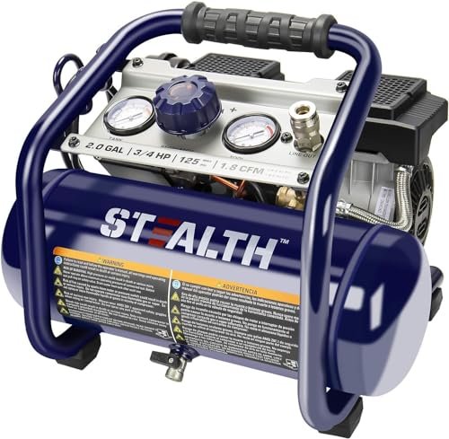 Stealth Air Compressor 2 Gallon, 3/4 HP, Ultra Quiet.