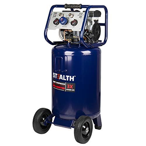 Stealth 20 Gallon Ultra Quiet Air Compressor,1.8 HP,...