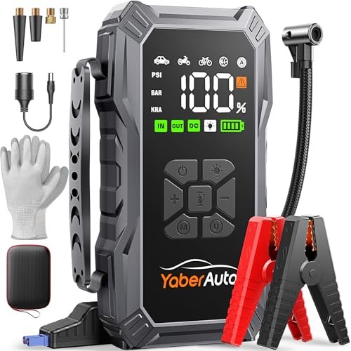 YaberAuto 6000A 150PSI Jump Starter with Air Compressor