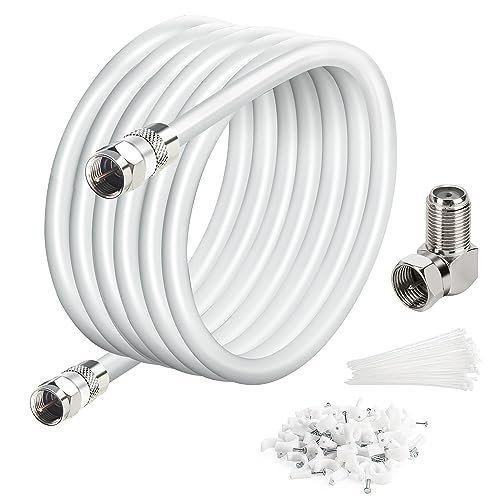 Elecan 15 Ft RG6 Coaxial Coax Cable Connector Set