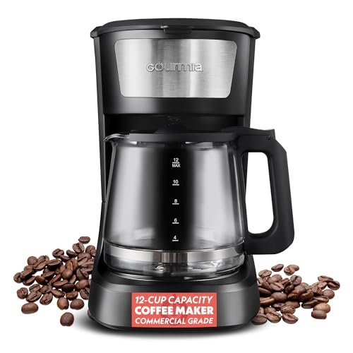 Gourmia 12 Cup One-Touch Coffee Maker – Stainless Steel...