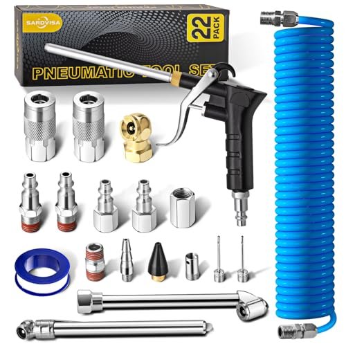 SARDVISA 22-Packs Air Compressor Accessories Kit, 25FT PU...